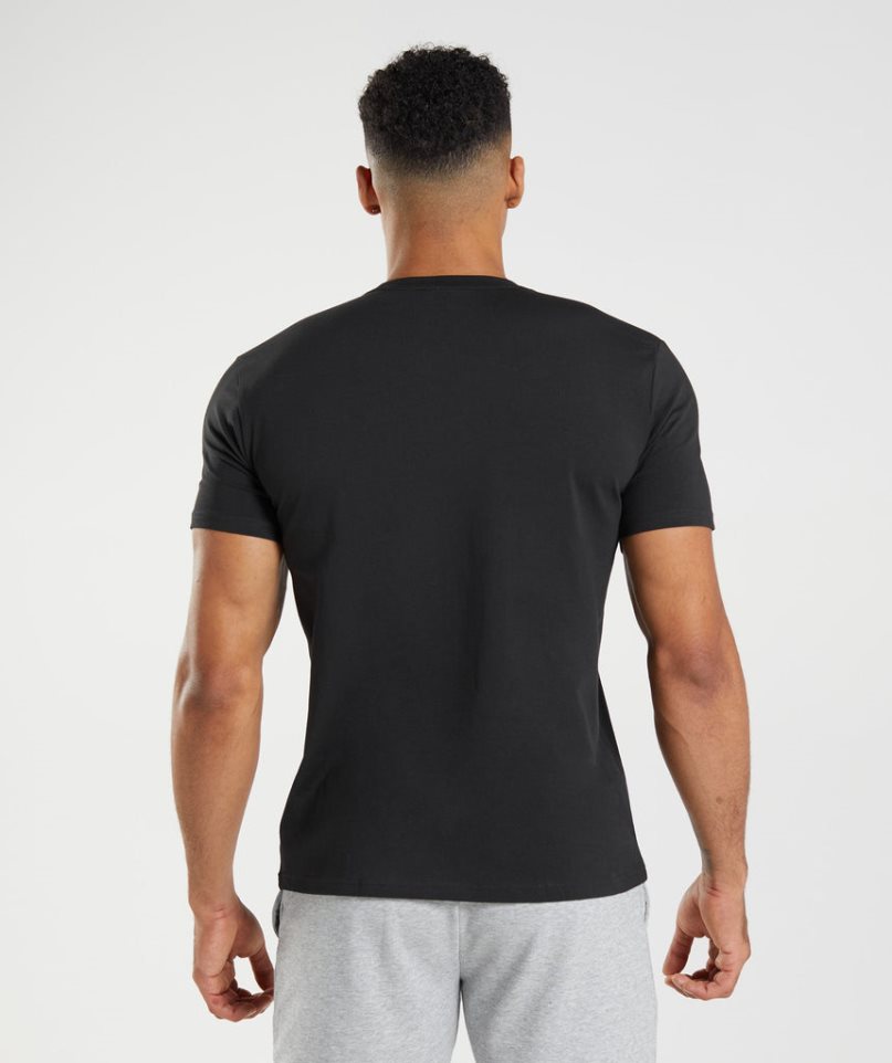 Men's Gymshark Block T-Shirts Black | NZ 8WSYFO